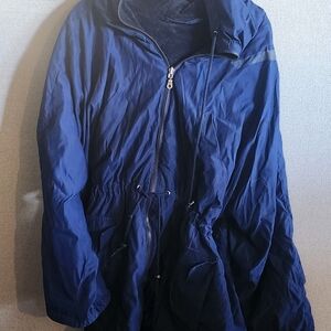 Vintage Navy Hooded Reversible Coat